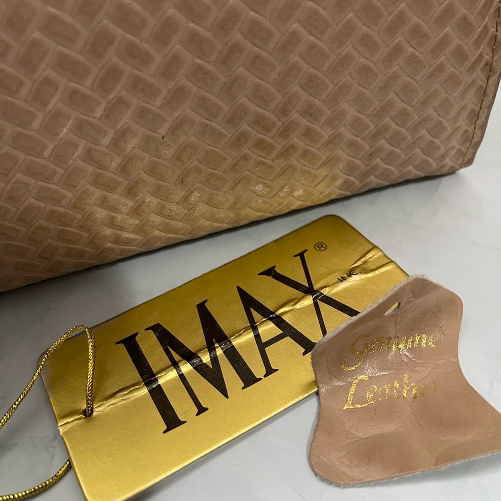 IMAX Genuine Leather Top Handle Bag Gold Hardware Made in Korea Rare Find - Picture 7 of 16